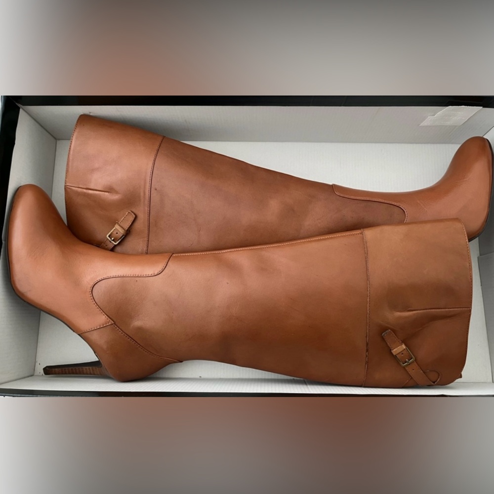 LAUREN Ralph Lauren Brown Leather Knee-High Boots - Picture 4 of 11
